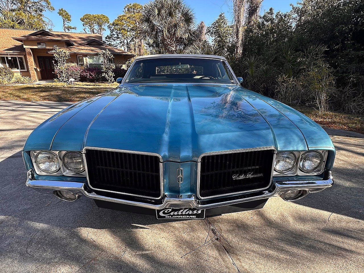 1971 Blue Oldmobile Cutlass 455 Factory A/C Convertible
