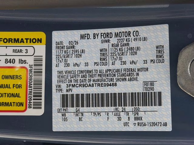 2026 Azure Gray Metallic Tri-Coat Ford Bronco Sport Badlands 4X4 SUV