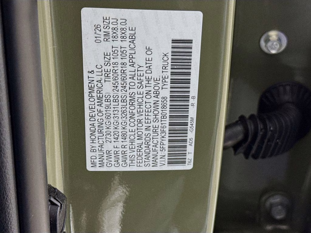 2026 Ash Green Metallic Honda Ridgeline TrailSport AWD Truck