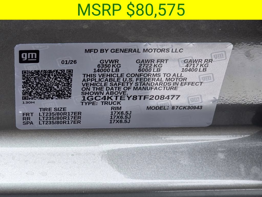 2026 Sterling Gray Metallic Chevrolet Silverado 3500HD LT 4X4 Truck