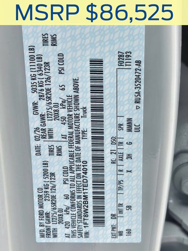 2026 Avalanche Ford Super Duty F-250 SRW Lariat 4X4 Truck