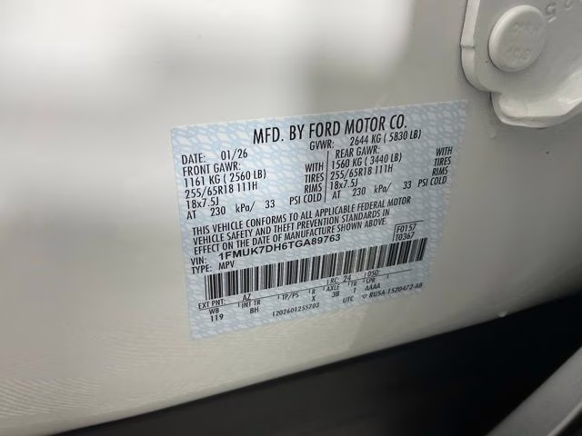 2026 White Metallic Ford Explorer Active RWD SUV