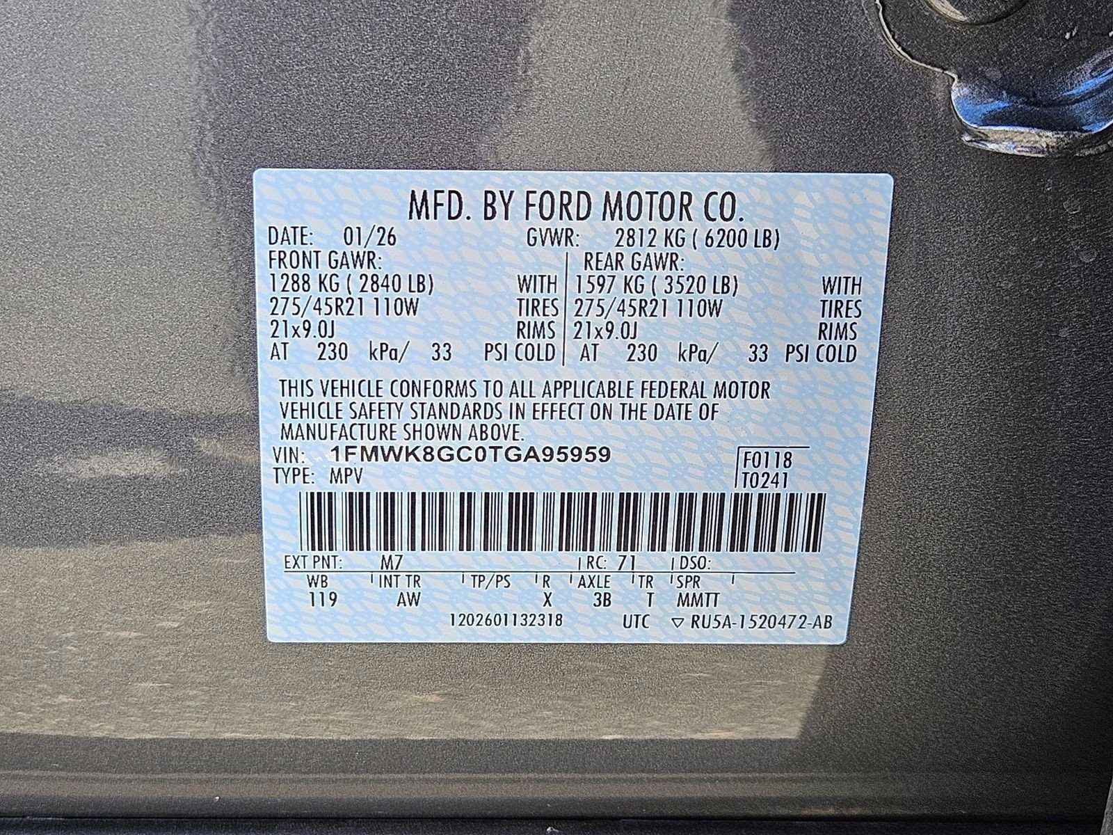 2026 Gray Metallic Ford Explorer ST 4X4 SUV