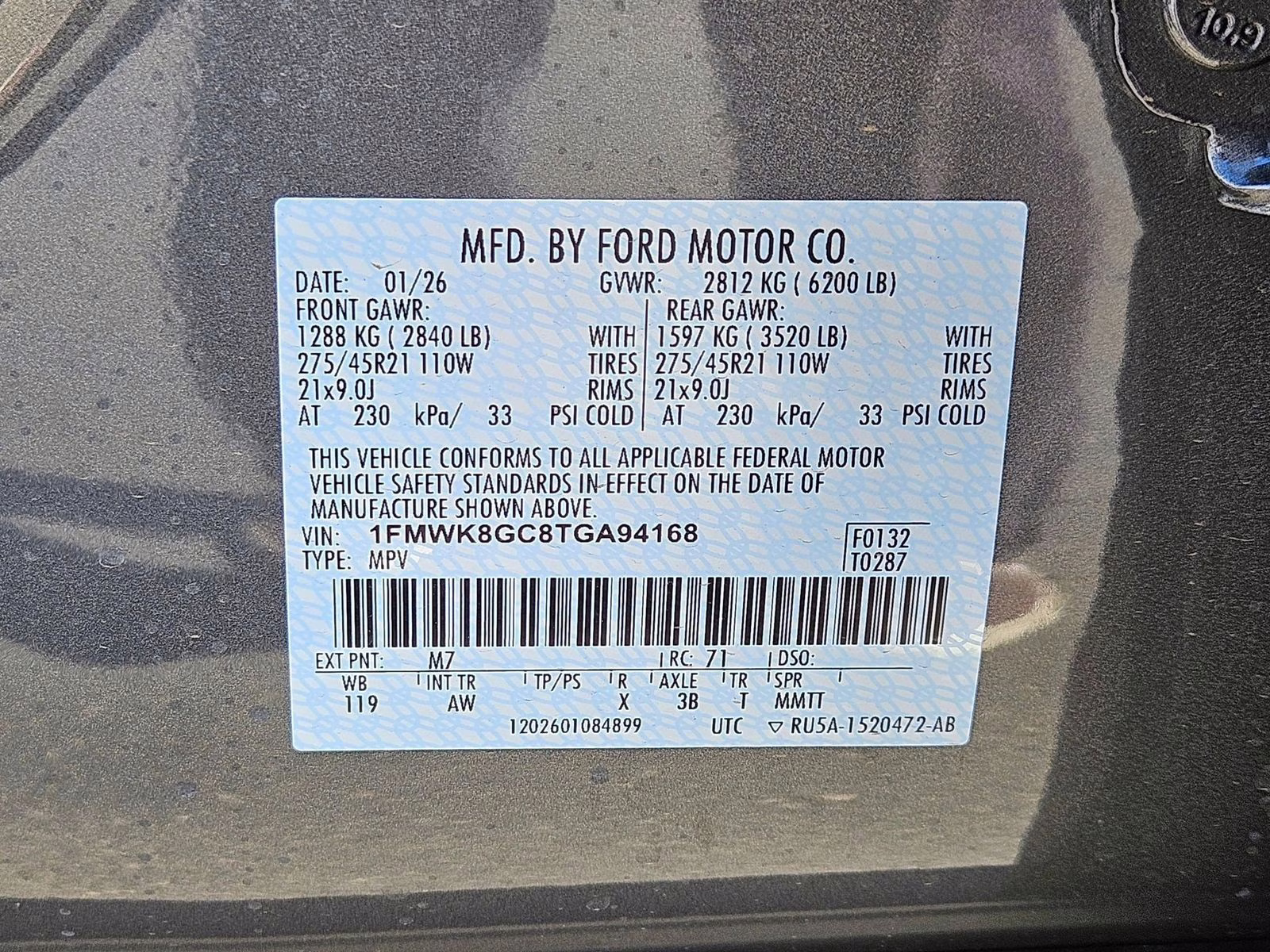 2026 Gray Metallic Ford Explorer ST 4X4 SUV