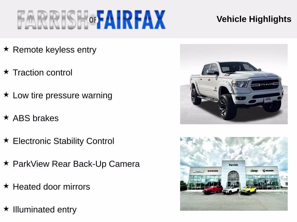 2019 Bright White Clearcoat Ram 1500 Big Horn/Lone Star 4X4 Truck