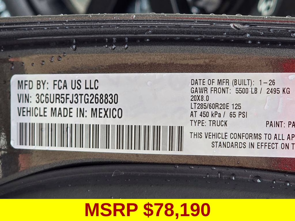 2026 Granite Crystal Metallic Clearcoat Ram 2500 Laramie 4X4 Truck
