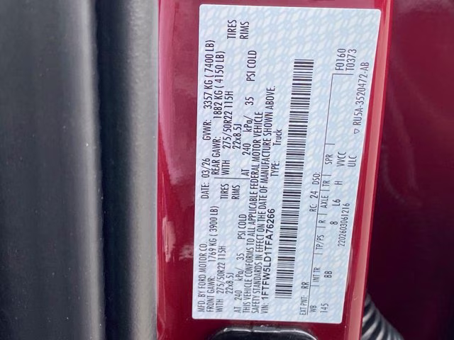 2026 Ruby Red Metallic Tinted Clearcoat Ford F-150 LARIAT 4X4 Truck