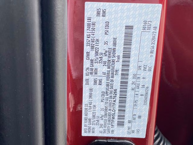 2026 Ruby Red Metallic Tinted Clearcoat Ford F-150 LARIAT 4X4 Truck