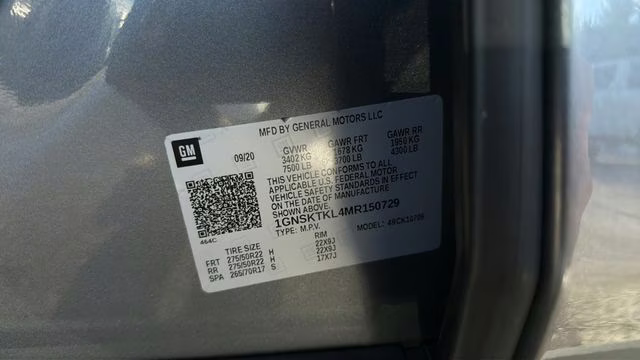 2021 Satin Steel Metallic Chevrolet Tahoe High Country 4X4 SUV