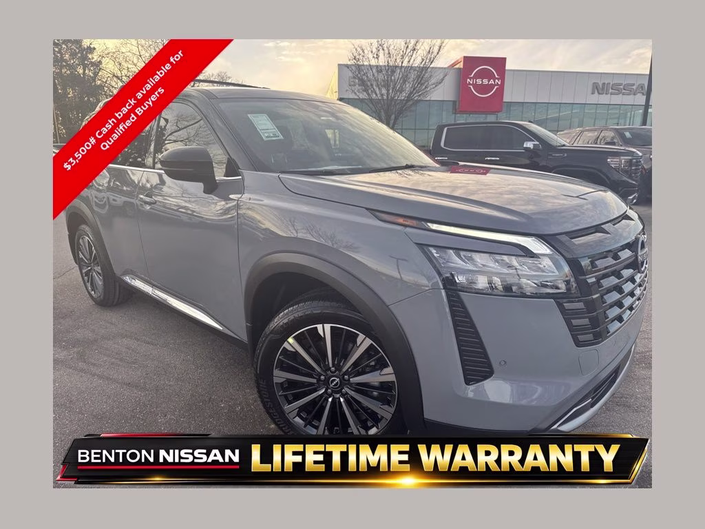 2026 Boulder Gray/Super Black Nissan Pathfinder Platinum 4X4 SUV