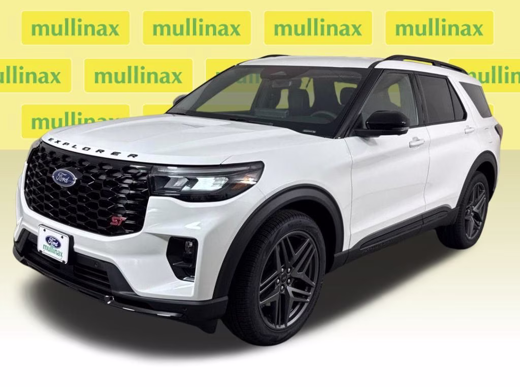 2026 Star White Metallic Tri-Coat Ford Explorer ST 4X4 SUV