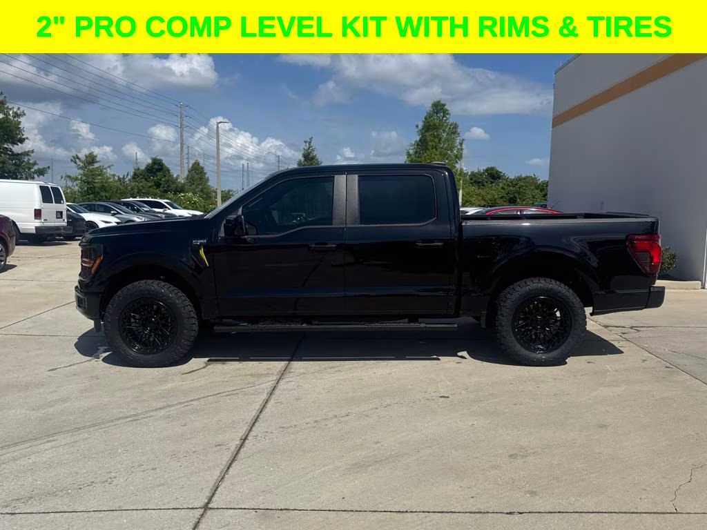 2024 Agate Black Metallic Ford F-150 STX DSI LEVELED & RIMS RWD Truck