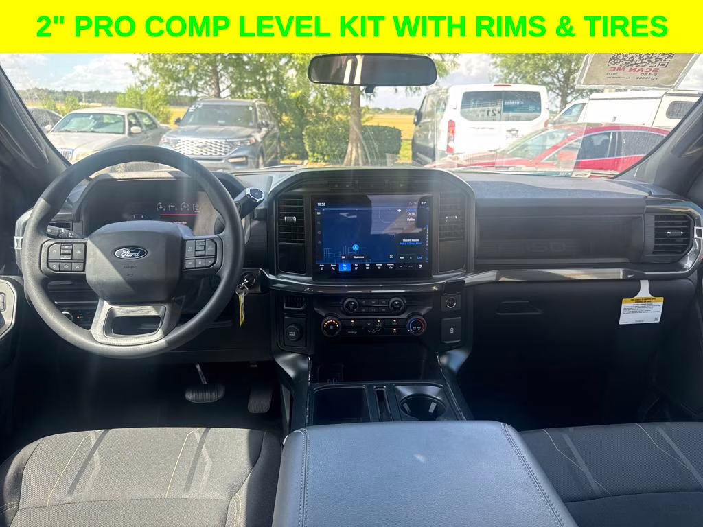 2024 Agate Black Metallic Ford F-150 STX DSI LEVELED & RIMS RWD Truck