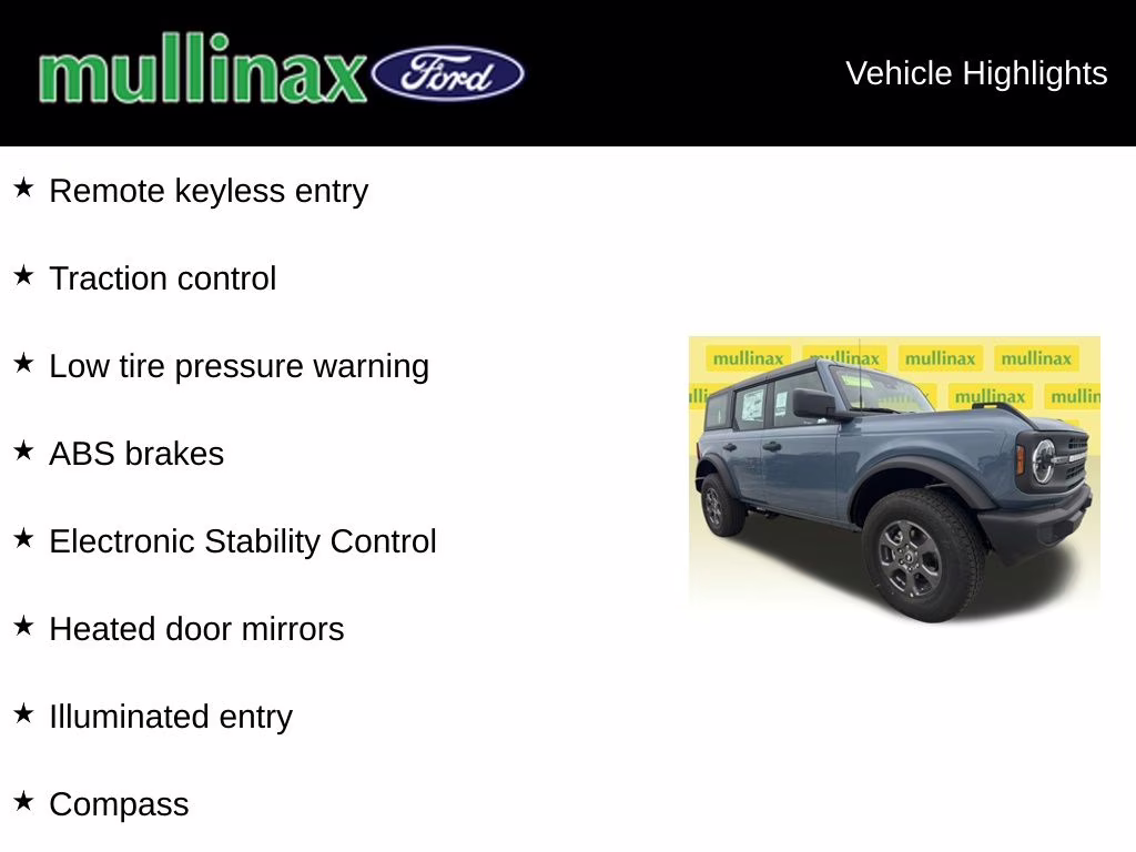 2025 Azure Gray Metallic Tri-Coat Ford Bronco Base 4X4 SUV