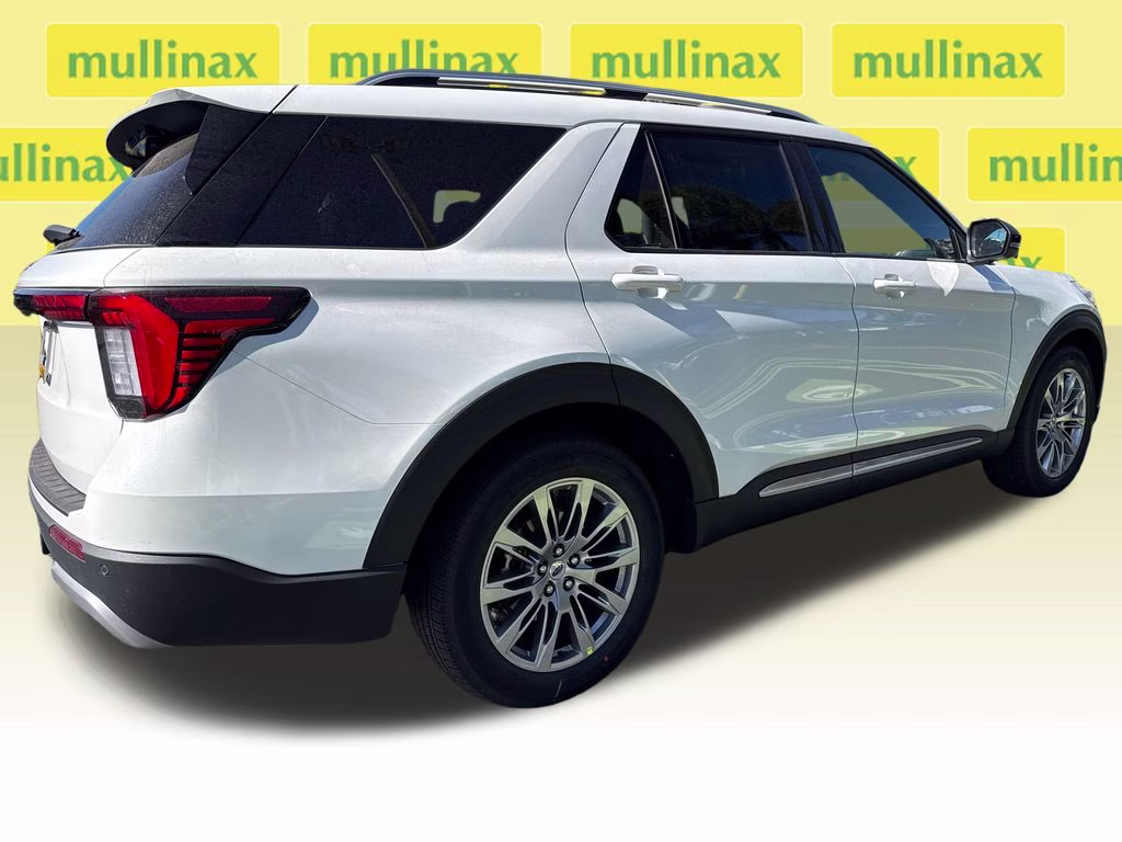 2026 Star White Metallic Tri-Coat Ford Explorer Platinum RWD SUV