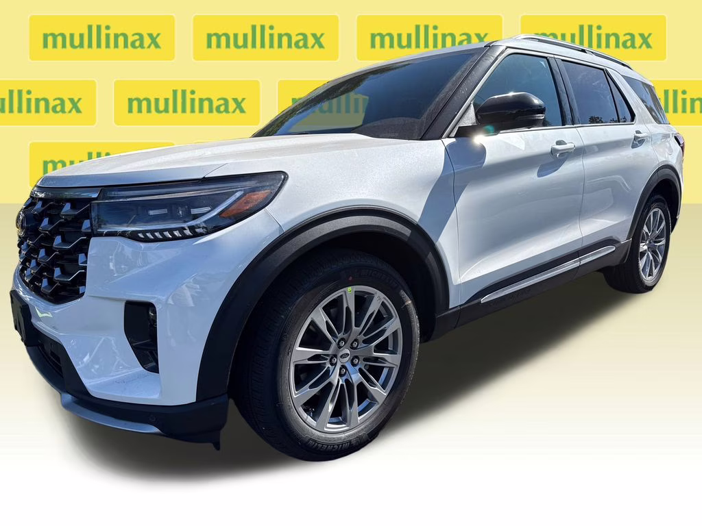 2026 Star White Metallic Tri-Coat Ford Explorer Platinum RWD SUV