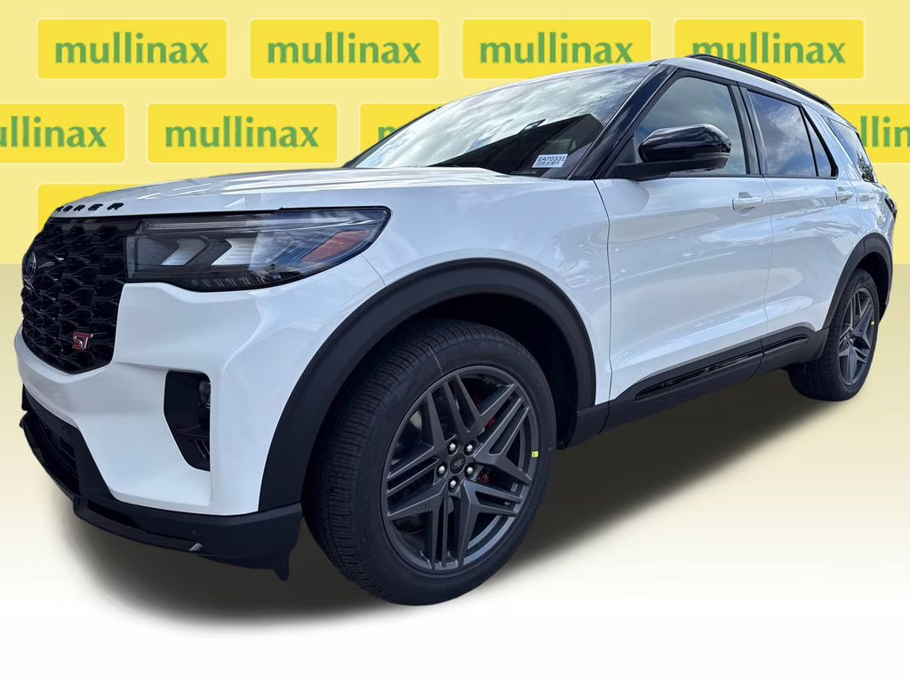 2026 Star White Metallic Tri-Coat Ford Explorer ST RWD SUV