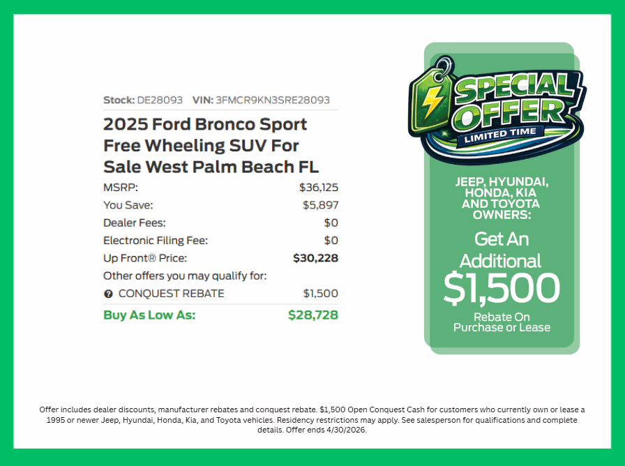 2025 Carbonized Gray Metallic Ford Bronco Sport Free Wheeling 4X4 SUV