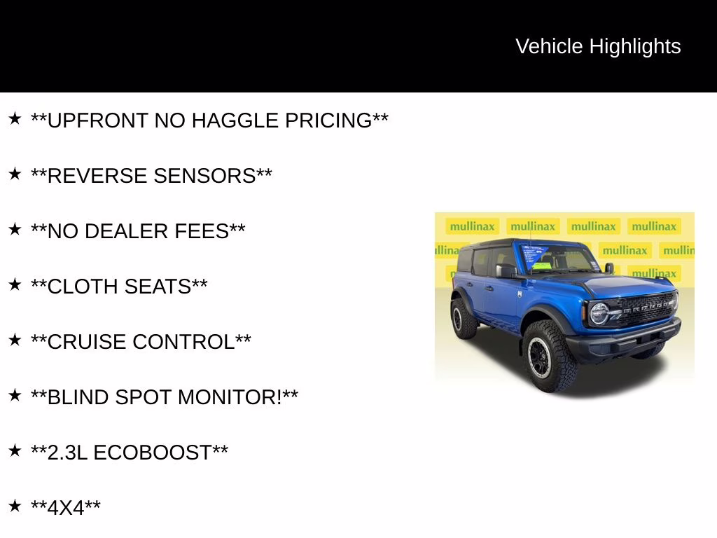 2025 Blue Metallic Ford Bronco Big Bend 4X4 SUV
