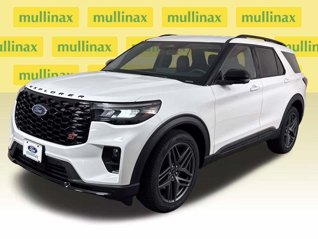 2026 Star White Metallic Tri-Coat Ford Explorer ST 4X4 SUV