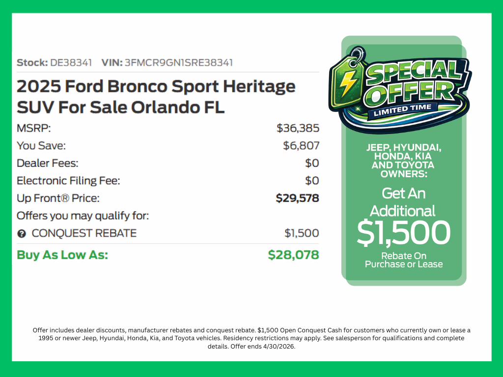 2025 Shadow Black Ford Bronco Sport Heritage 4X4 SUV