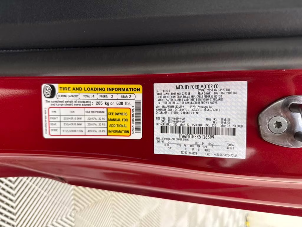 2024 Red Metallic Ford Mustang EcoBoost Premium RWD Coupe