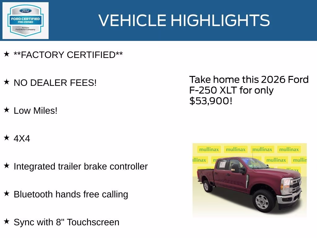 2026 Ruby Red Metallic Ford Super Duty F-250 SRW XLT 4X4 Truck
