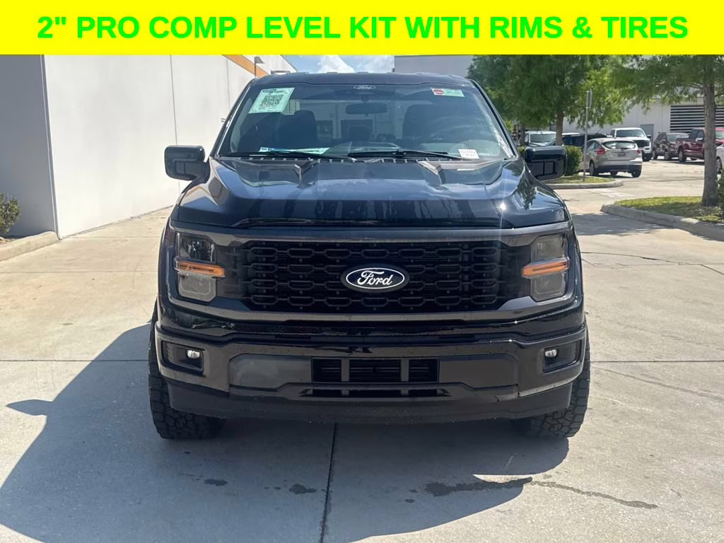 2024 Agate Black Metallic Ford F-150 STX DSI LEVELED & RIMS RWD Truck