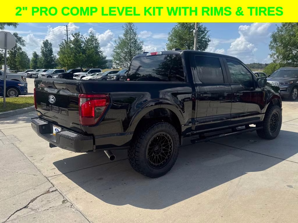 2024 Agate Black Metallic Ford F-150 STX DSI LEVELED & RIMS RWD Truck