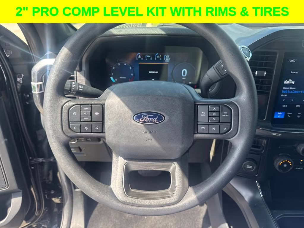 2024 Agate Black Metallic Ford F-150 STX DSI LEVELED & RIMS RWD Truck