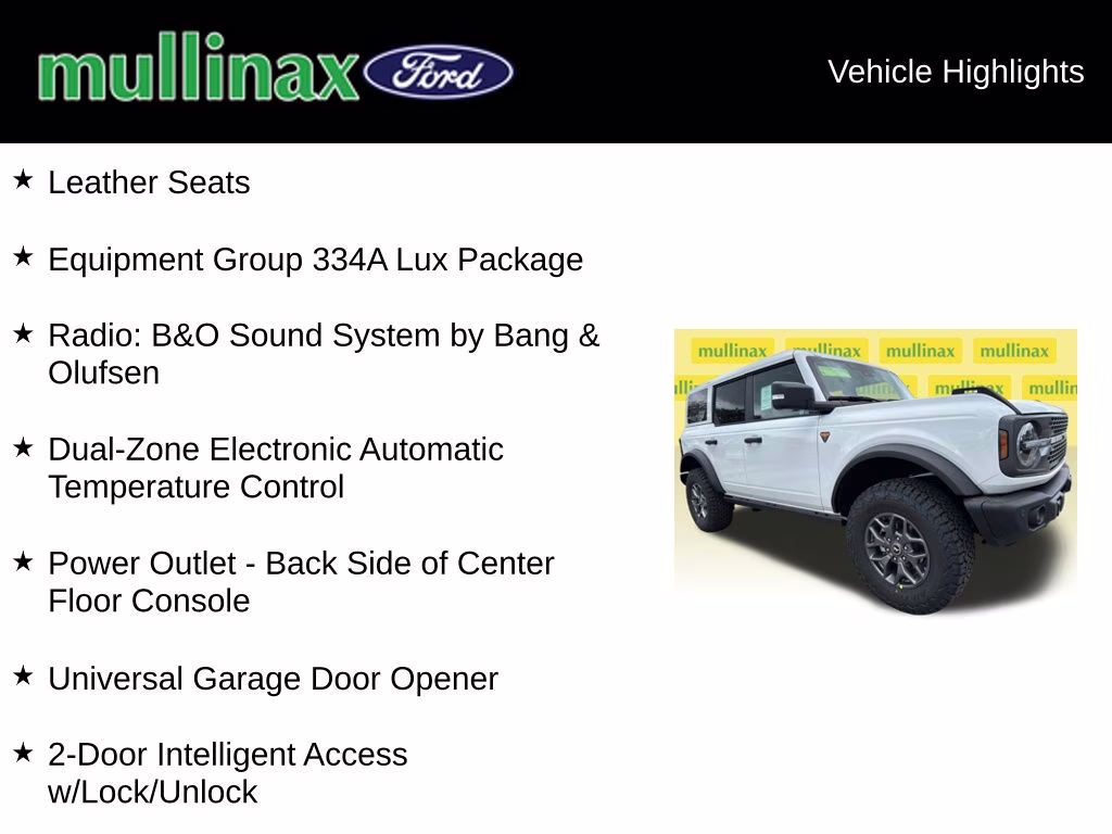 2025 Oxford White Ford Bronco Badlands 4X4 SUV