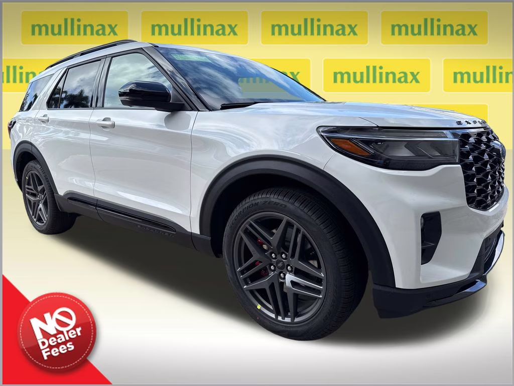 2026 Star White Metallic Tri-Coat Ford Explorer ST RWD SUV