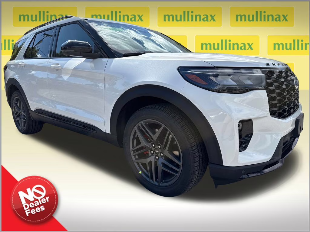 2026 Star White Metallic Tri-Coat Ford Explorer ST RWD SUV