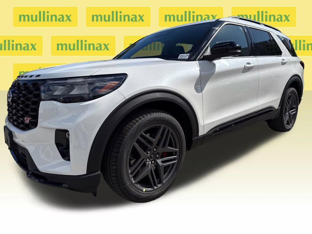 2026 Star White Metallic Tri-Coat Ford Explorer ST RWD SUV