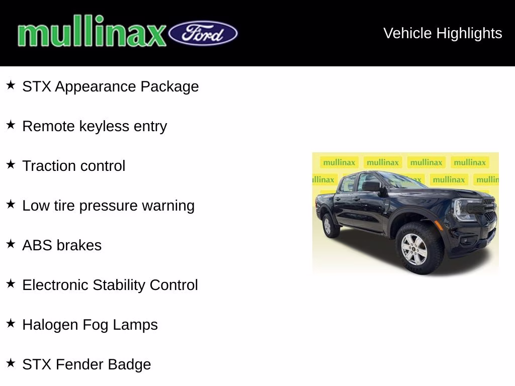 2025 Shadow Black Ford Ranger STX RWD Truck