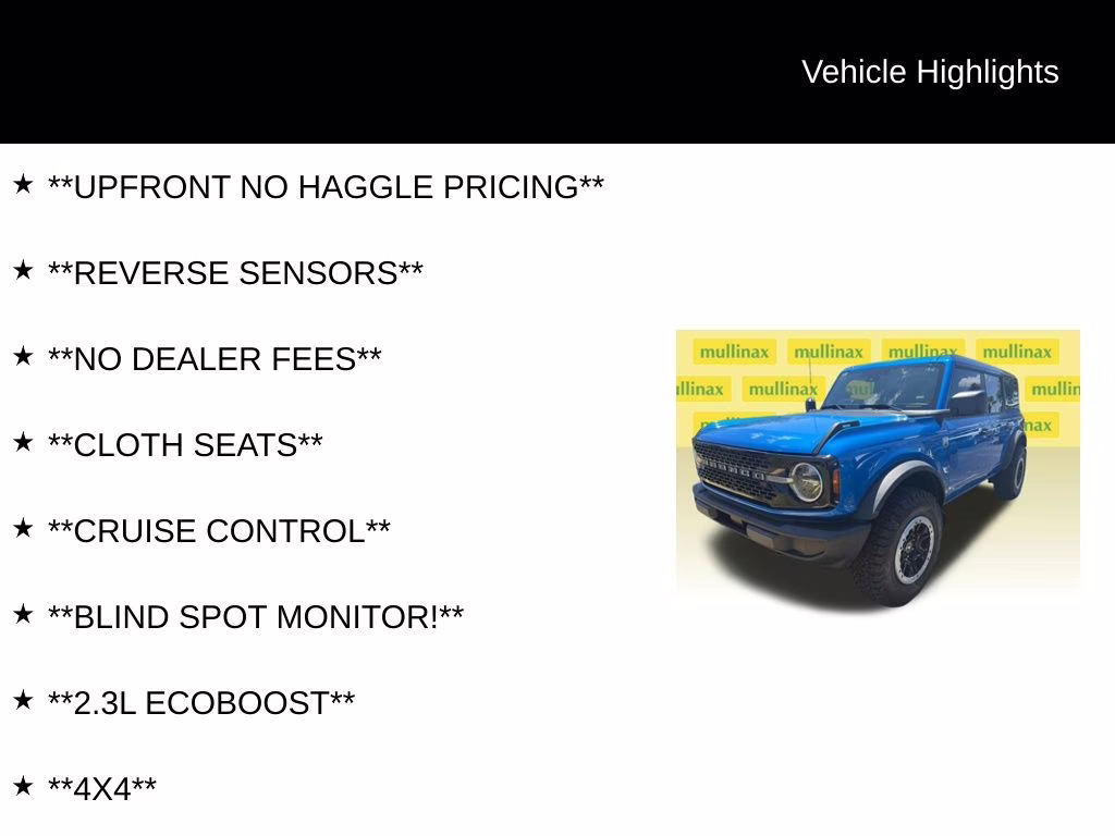 2025 Blue Metallic Ford Bronco Big Bend 4X4 SUV