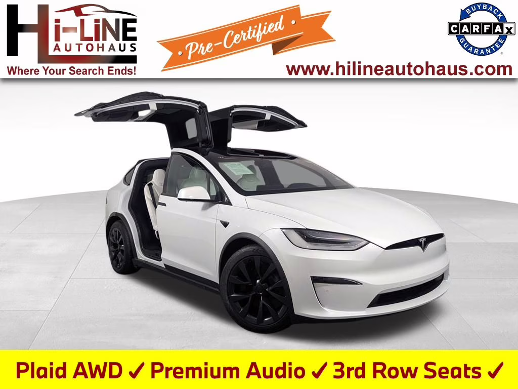 2022 Pearl White Multi-Coat Tesla Model X Plaid AWD SUV