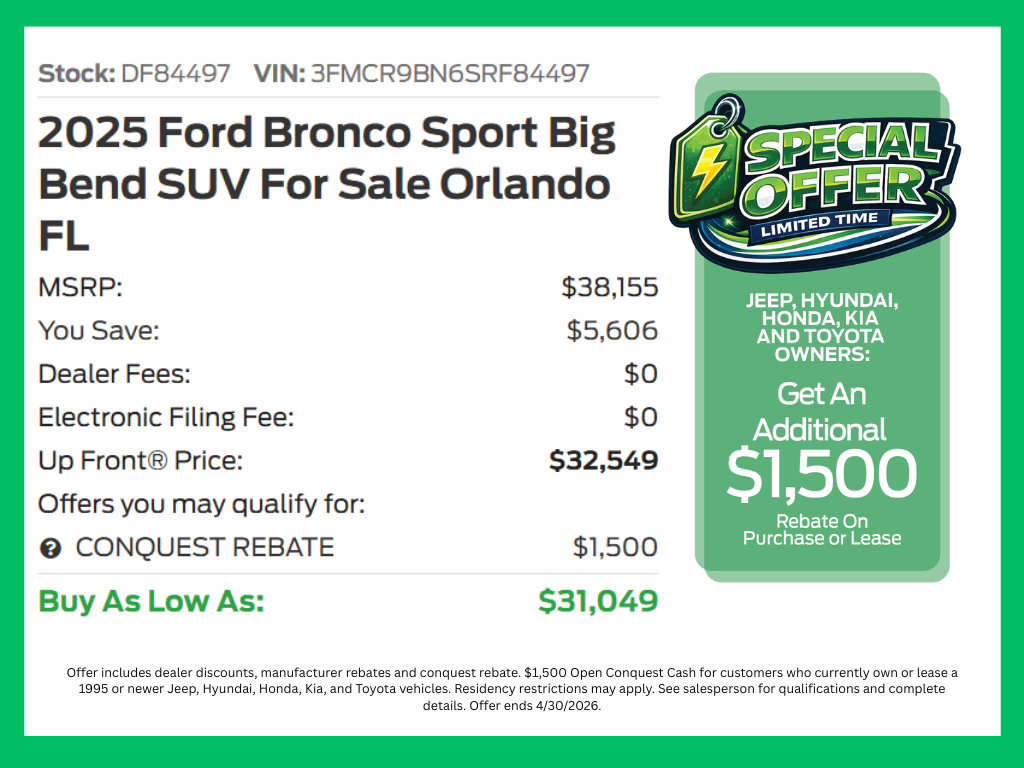 2025 Carbonized Gray Metallic Ford Bronco Sport Big Bend 4X4 SUV