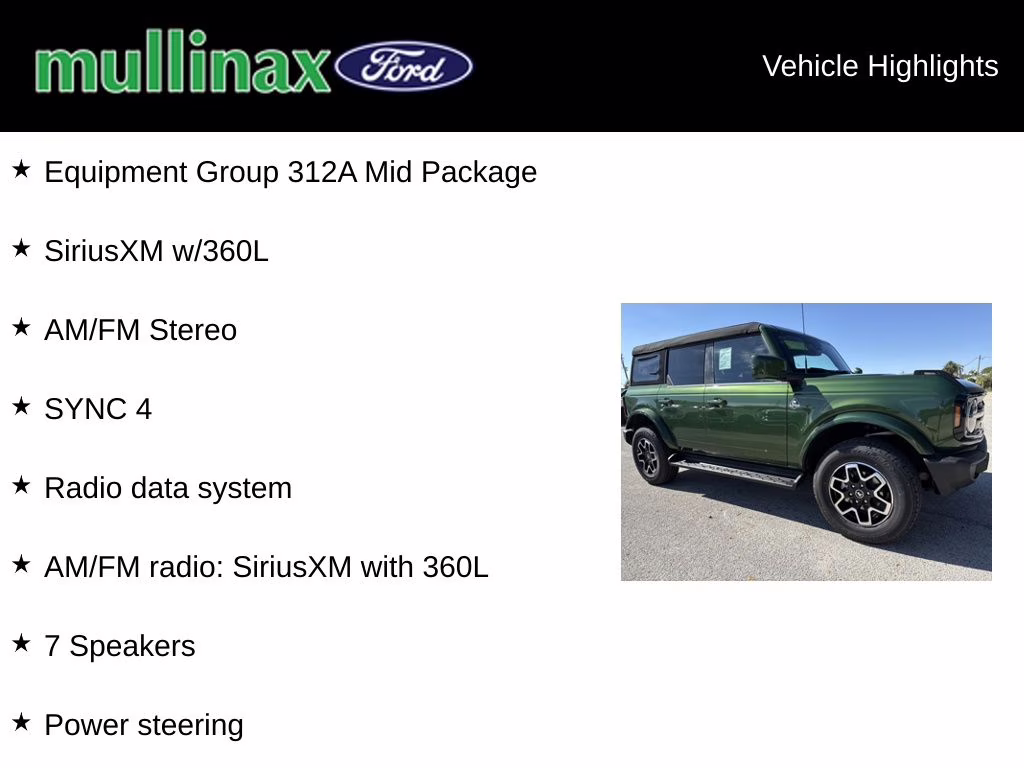2025 Eruption Green Metallic Ford Bronco Outer Banks 4X4 SUV