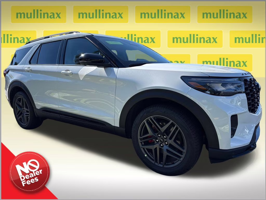 2026 Star White Metallic Tri-Coat Ford Explorer ST RWD SUV