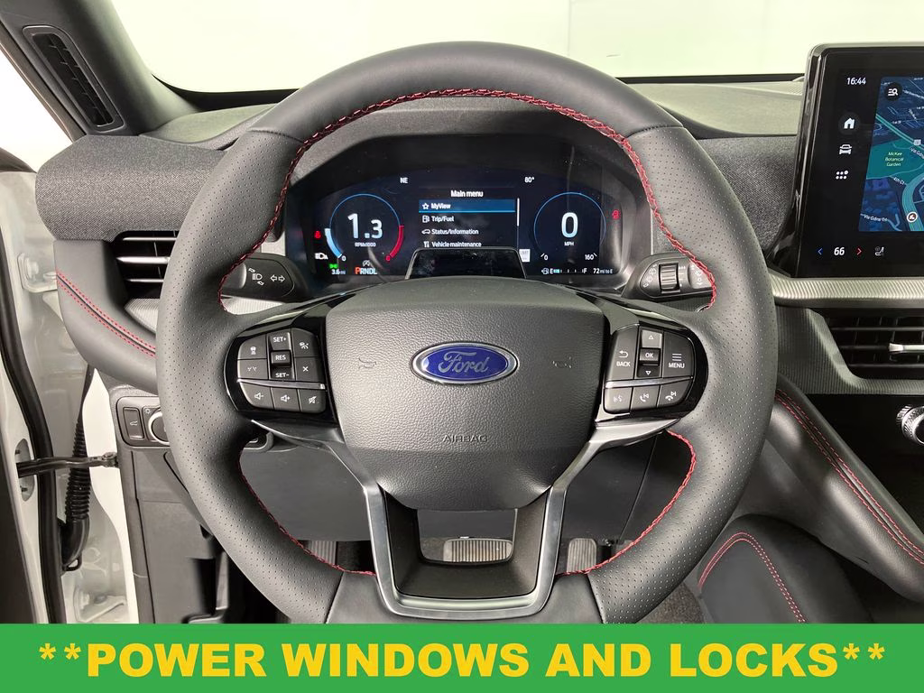 2026 Star White Metallic Tri-Coat Ford Explorer ST-Line RWD SUV