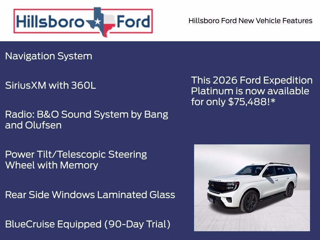 2026 Star White Metallic Tri-Coat Ford Expedition Platinum 4X4 SUV