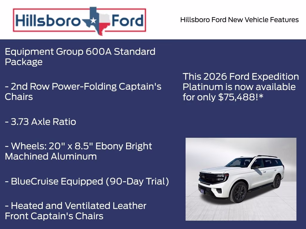 2026 Star White Metallic Tri-Coat Ford Expedition Platinum 4X4 SUV