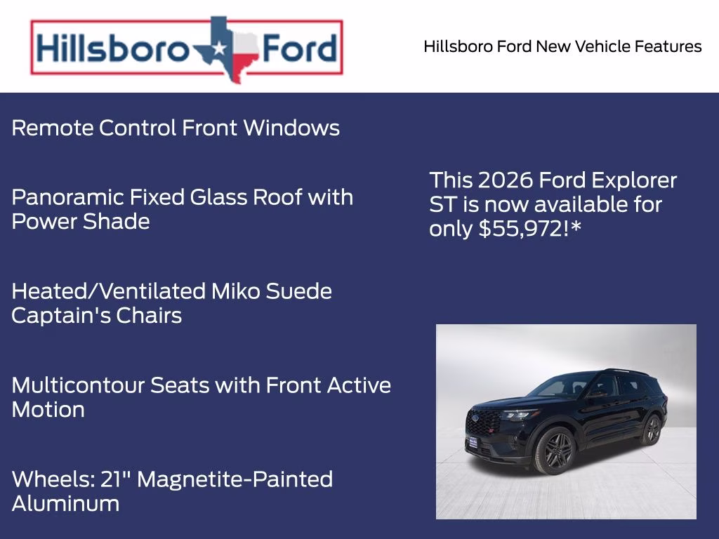 2026 Agate Black Metallic Ford Explorer ST 4X4 SUV