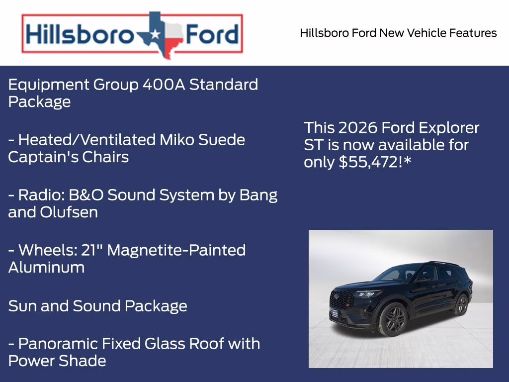 2026 Agate Black Metallic Ford Explorer ST 4X4 SUV