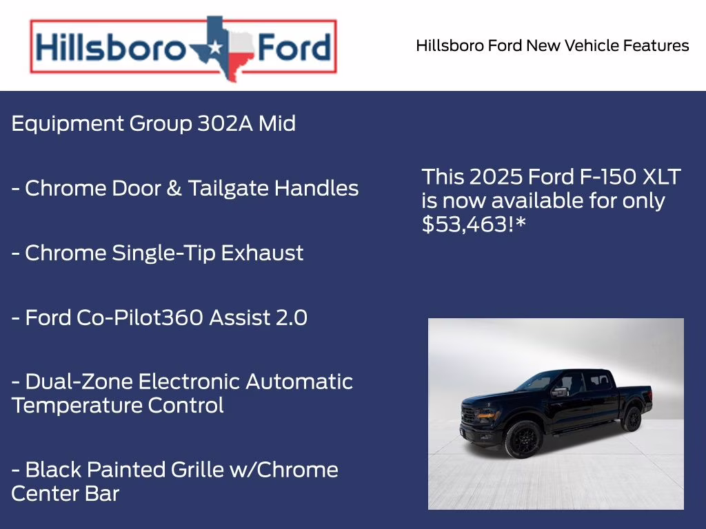 2025 Black Metallic Ford F-150 XLT 4X4 Truck