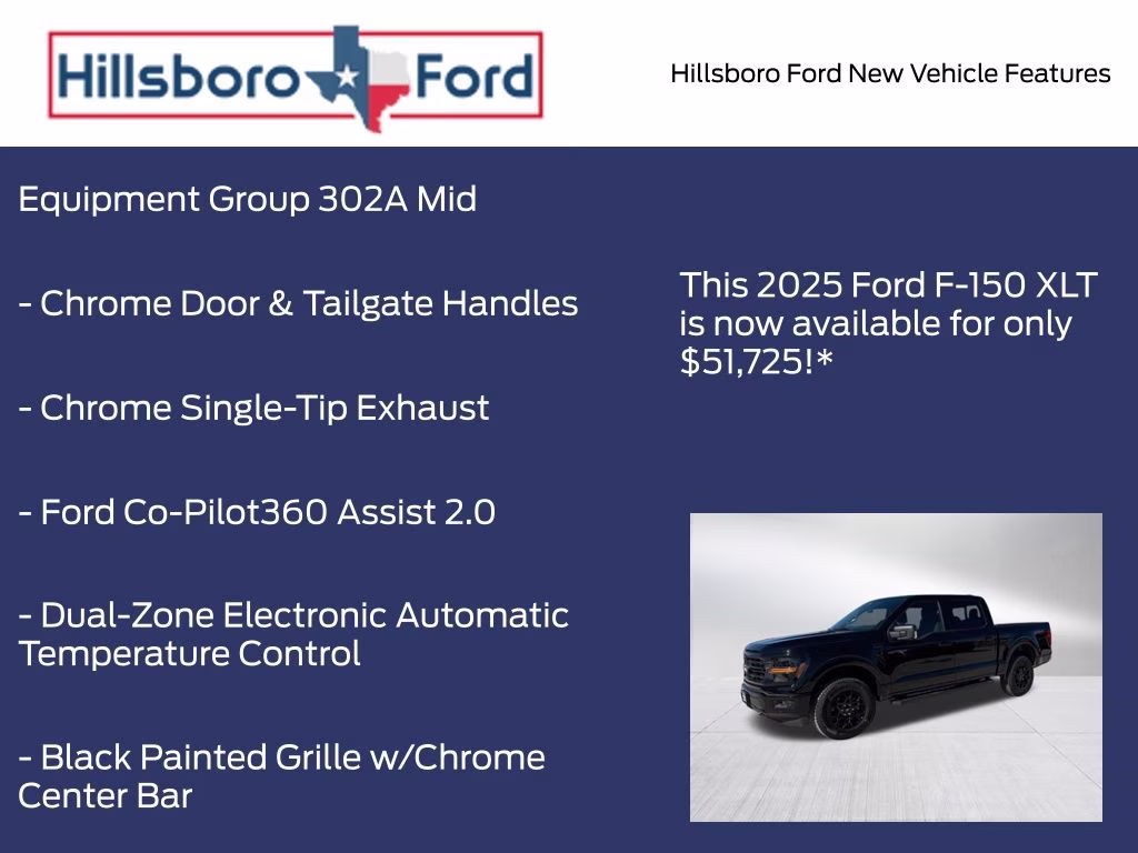 2025 Black Metallic Ford F-150 XLT 4X4 Truck