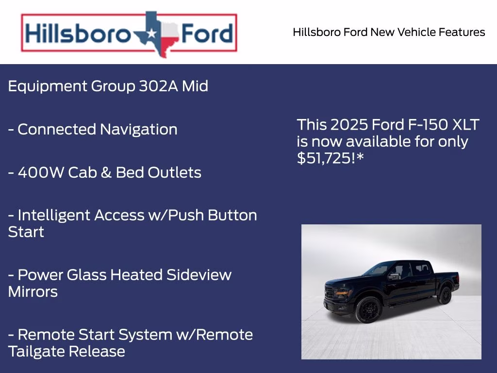 2025 Black Metallic Ford F-150 XLT 4X4 Truck