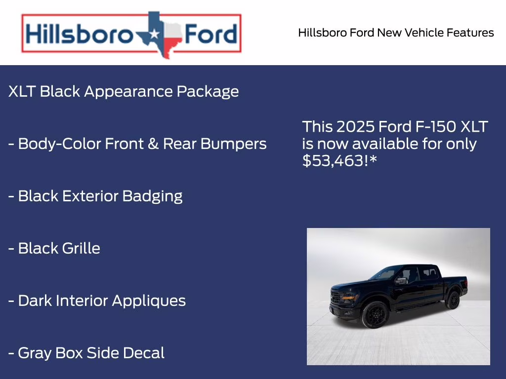 2025 Black Metallic Ford F-150 XLT 4X4 Truck