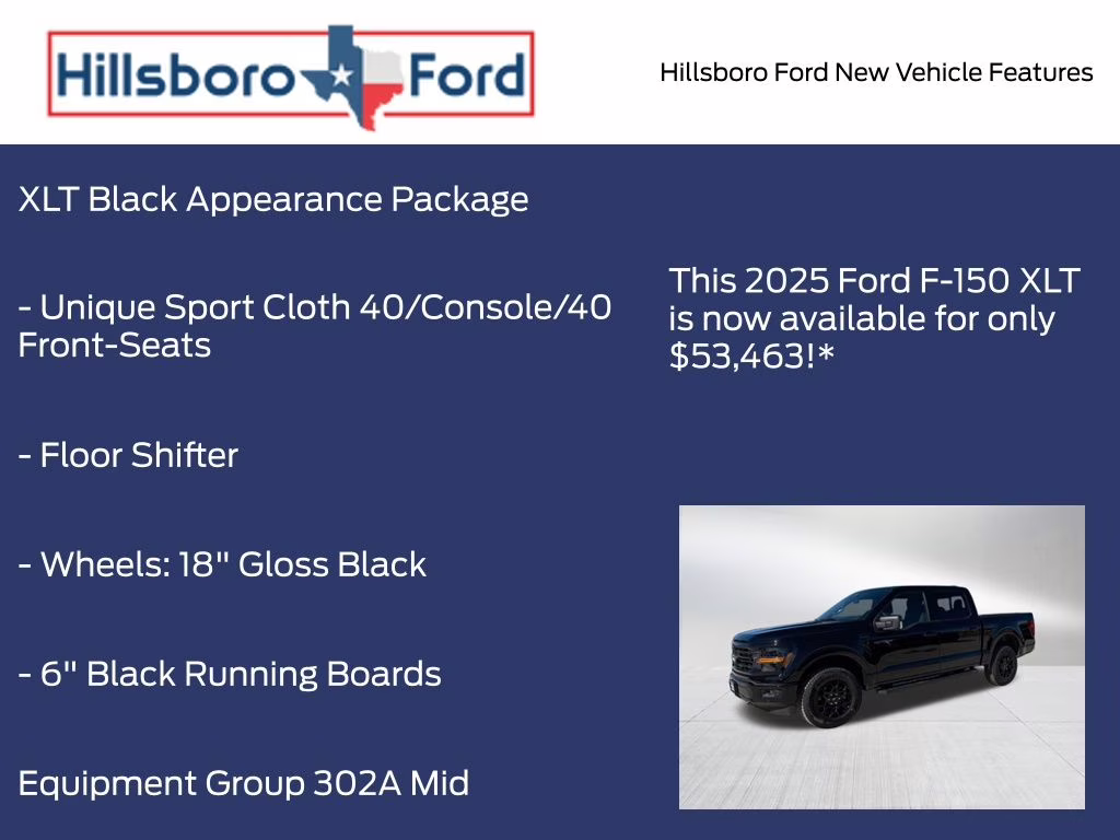 2025 Black Metallic Ford F-150 XLT 4X4 Truck